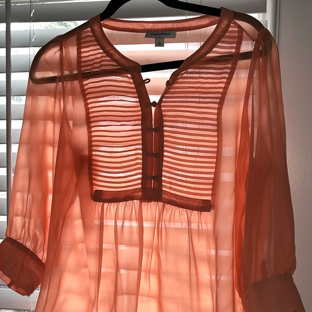 Banana Republic Orange sheer blouse